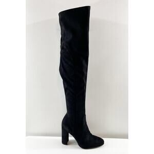Marc Fisher Over The Knee Suede OTK Block Heel Boots Black 7.5